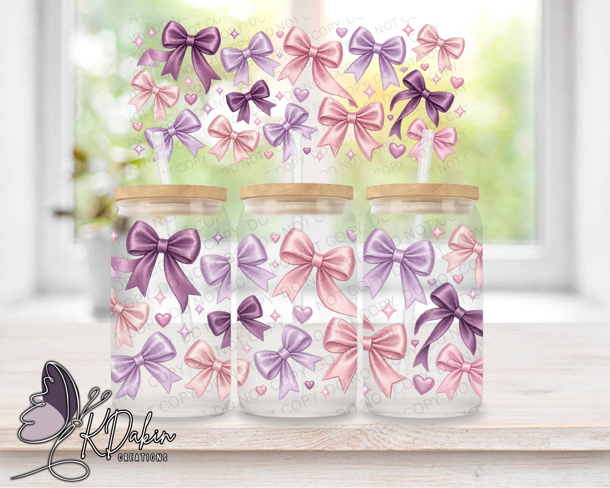 Purple Pink Satin Bows