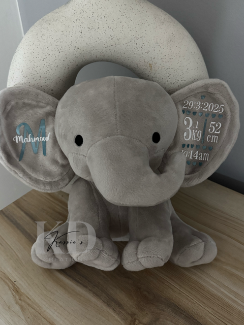 Personalised Elephant Plush Birth Stat