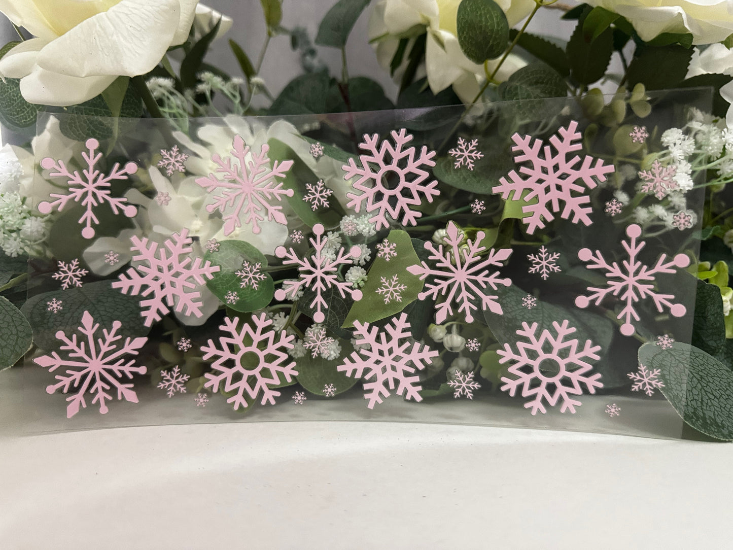 Pink snowflakes