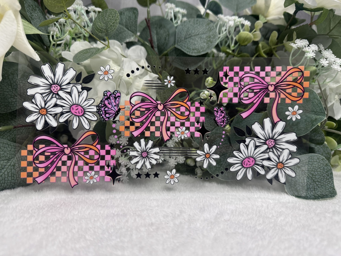 Pattern- Flower Bow Checkers