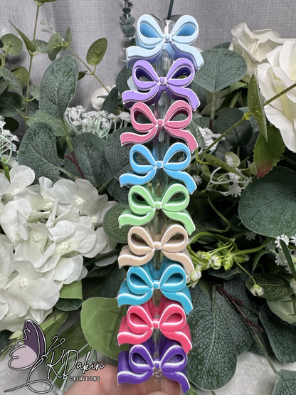 Mini Bow Straw Toppers