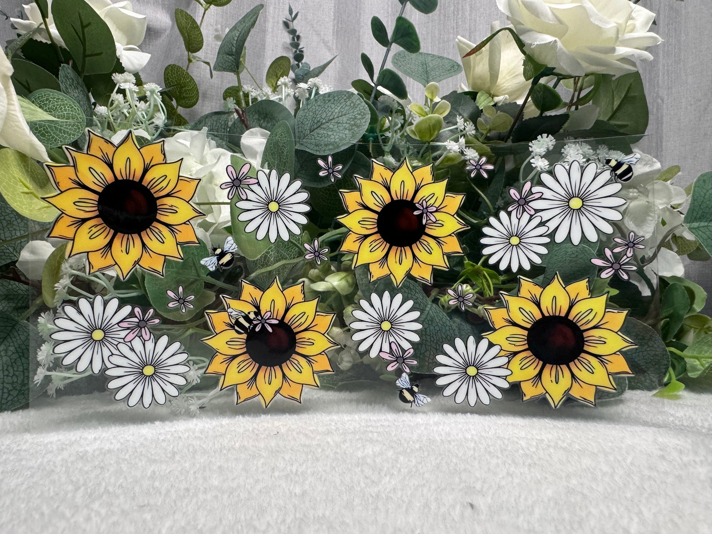 Bees and sunflowers
