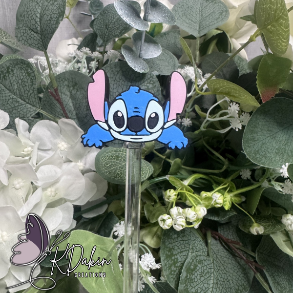Straw Topper-091- Pink Ears